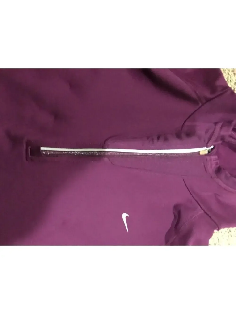 Women's NIKE fitDRY purple hooded long sleeve shirt warm M MEDIUM NIKEFIT runnin